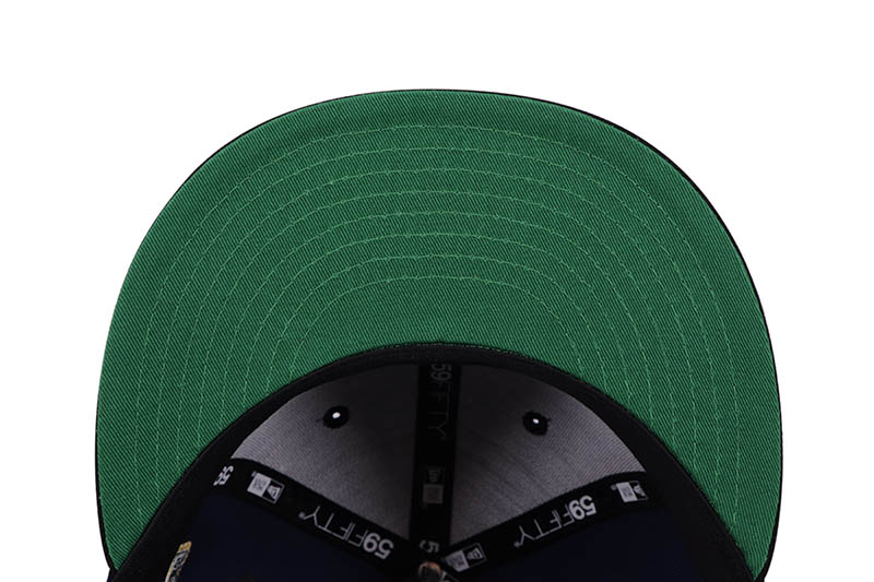 NEW ERA SEATTLE MARINERS 59FIFTY FITTED CAP (40TH ANNIVERSARY CUSTOM SIDE PATCH/GREEN UNDER VISOR/NAVY BLACK)