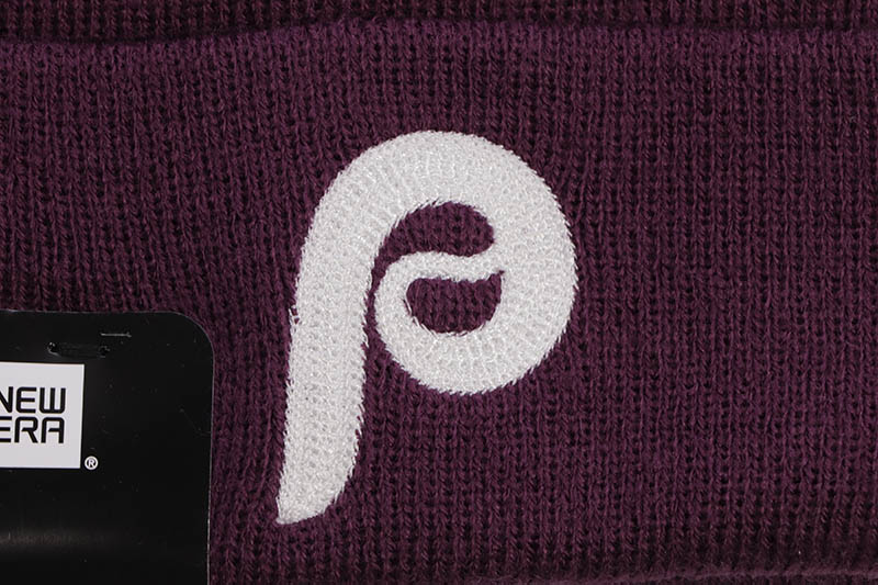 NEW ERA PHILADELPHIA PHILLIES MLB TEAM LOGO BASIC CUFF KNIT (PLUM) 14312189