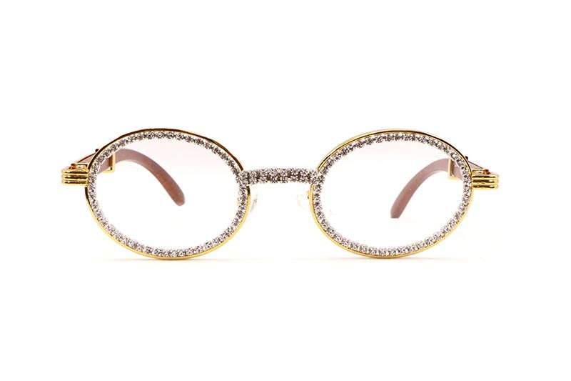 KD EYEWEAR ROUND DIAMOND SUNGLASSES (GOLD CLEAR)