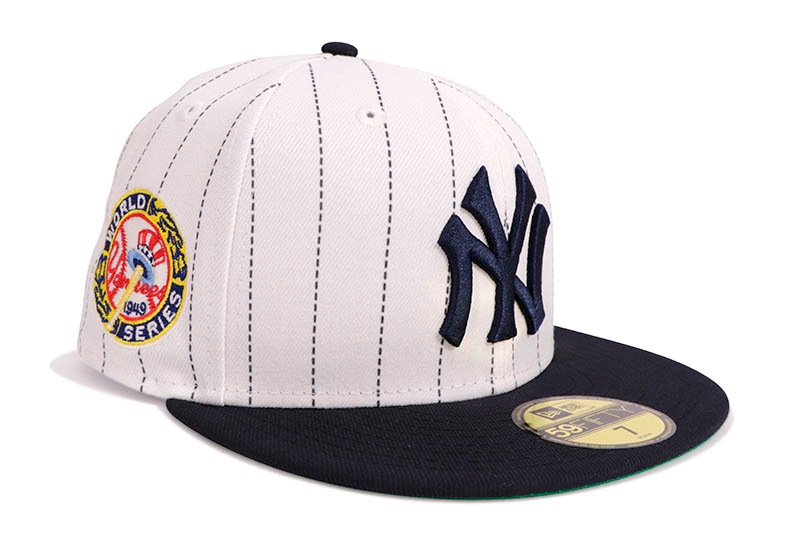 NEW ERA NEW YORK YANKEES 59FIFTY FITTED CAP (1949 WORLD SERIES SIDE PATCH/GREEN UNDER VISOR/PINSTRIPE NAVY) 70853567