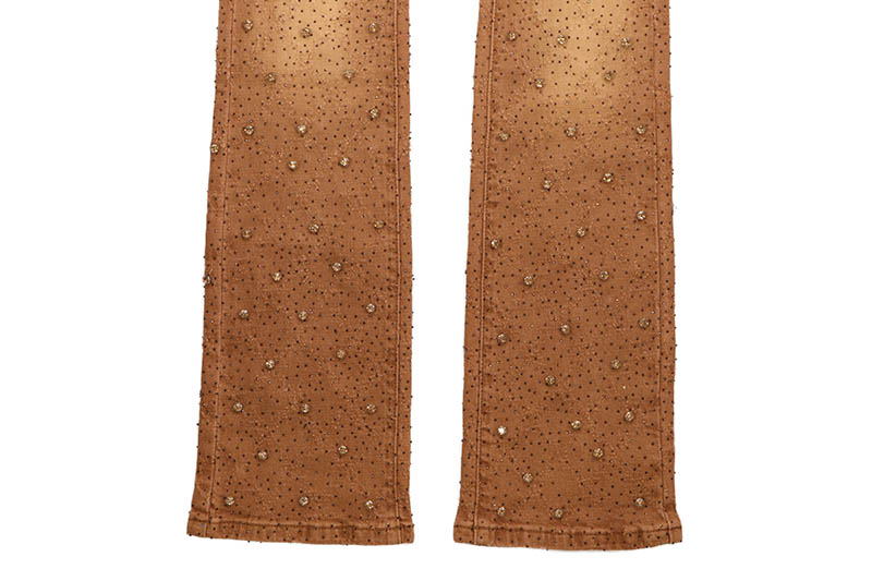 VICIOUS EMBELLISHED FLARE DENIM (VC510:BROWN)