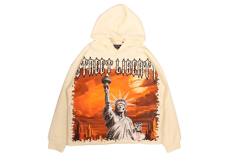 FOCUS STREET LIBERTY CROPPED HOODIE (80771:IVORY)