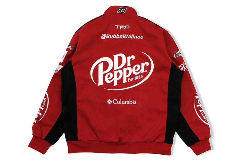 JH Design BUBBA WALLACE DR. PEPPER 2021 NASCAR TWILL JACKET (BW0303DR21:BURGUNDY)