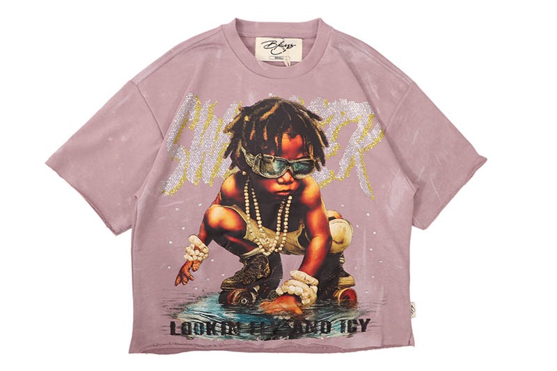 BKYS SWAGGER FRENCH TERRY CROPPED TEE (T1452:DUSTY LAVENDER)
