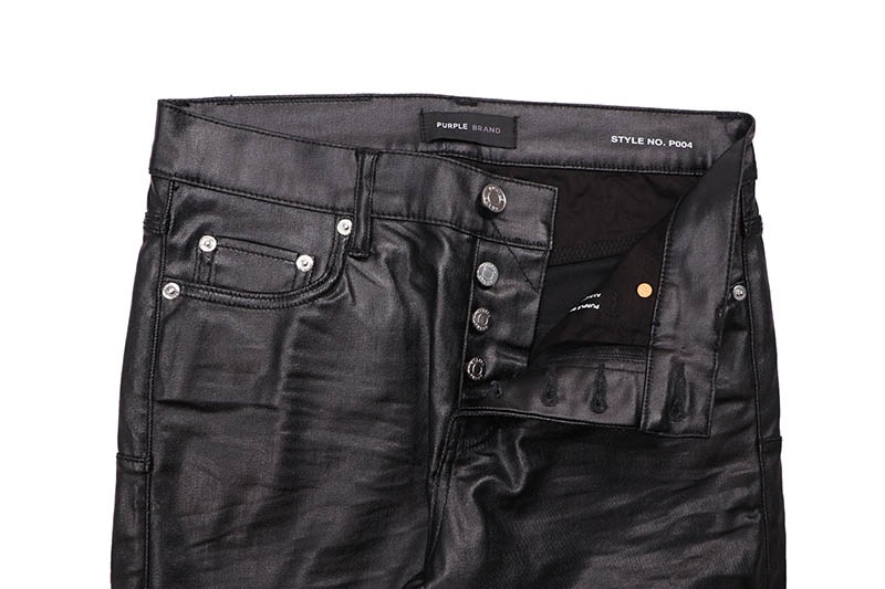 PURPLE BRAND ブラック フレアデニムパンツ PURPLE BRAND PATENT FILM CARGO FLARE DENIM (P004-PFBL423) | Brand