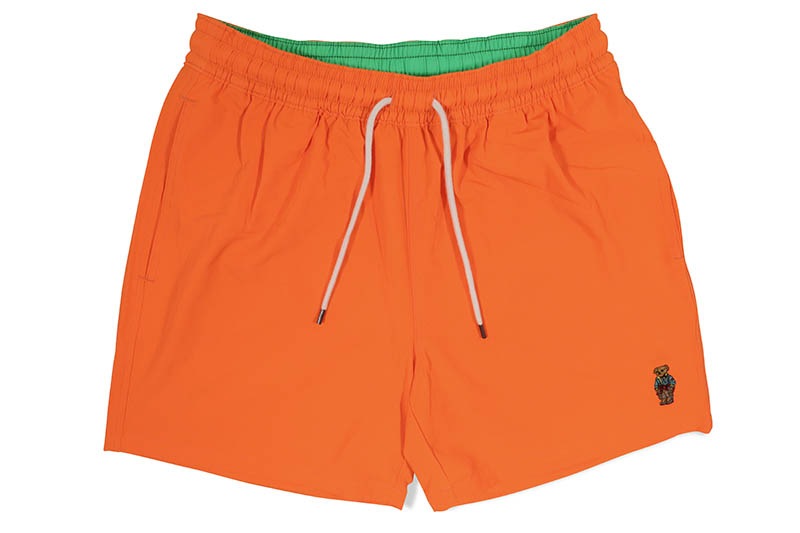 POLO RALPH LAUREN 5.75-INCH POLO BEAR TRAVELER CLASSIC SWIM TRUNK (710890535001:BLAZE RACING ORANGE)