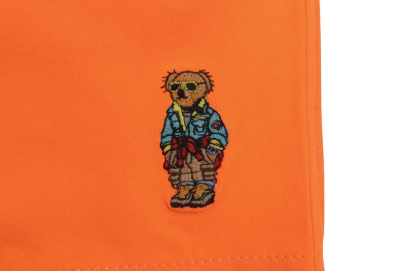 POLO RALPH LAUREN 5.75-INCH POLO BEAR TRAVELER CLASSIC SWIM TRUNK (710890535001:BLAZE RACING ORANGE)