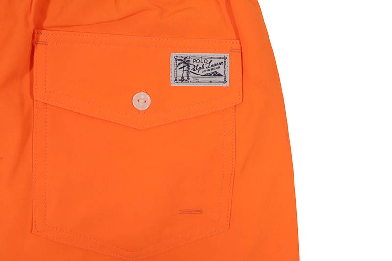 POLO RALPH LAUREN 5.75-INCH POLO BEAR TRAVELER CLASSIC SWIM TRUNK (710890535001:BLAZE RACING ORANGE)