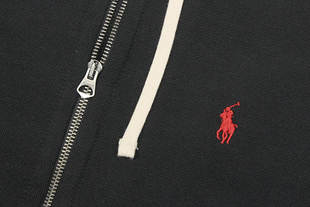 POLO RALPH LAUREN CLASSIC FULL-ZIP FLEECE HOODIE (710548546003:BLACK)