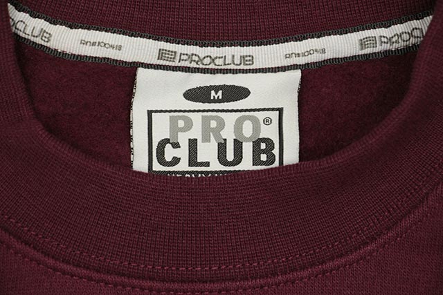 PRO CLUB HEAVYWEIGHT CREWNECK FLEECE SWEATSHIRT (MAROON)