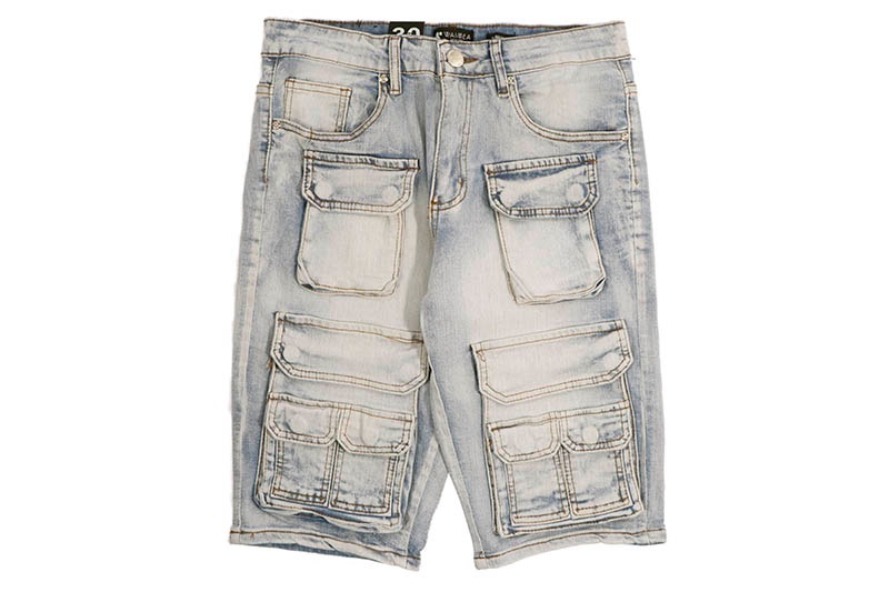 WAIMEA SKINNY CARGO SHORTS (M7438D:BLUE WASH)