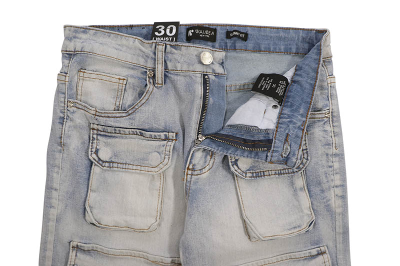 WAIMEA SKINNY CARGO SHORTS (M7438D:BLUE WASH)