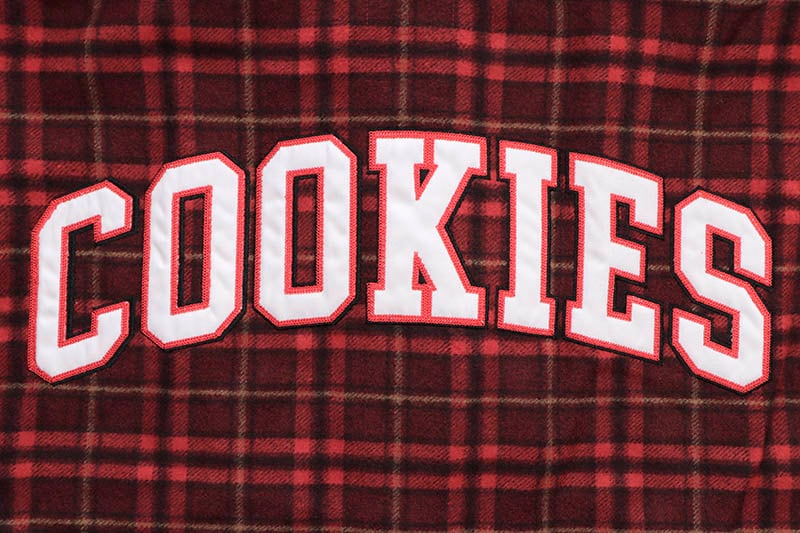 COOKIES LS FLANNEL SHIRT WITH HOOD (RED) CM244WLT01