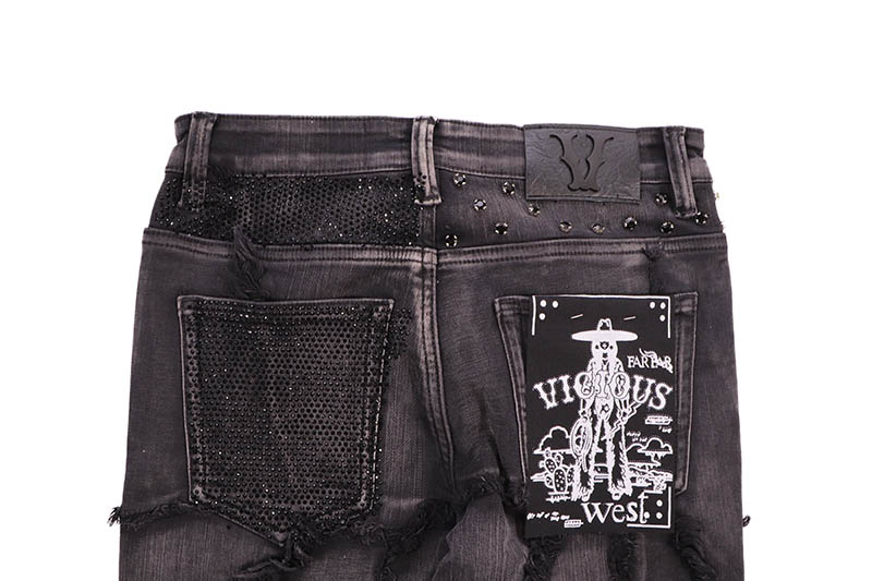 VICIOUS FLARED FIT PANT (VC627R:RAGGY BLACK)