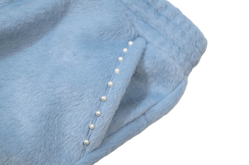 COPPER RIVET SAINTS MOHAIR PEARL STACKED SWEATPANTS (531581-LB:LIGHT BLUE)