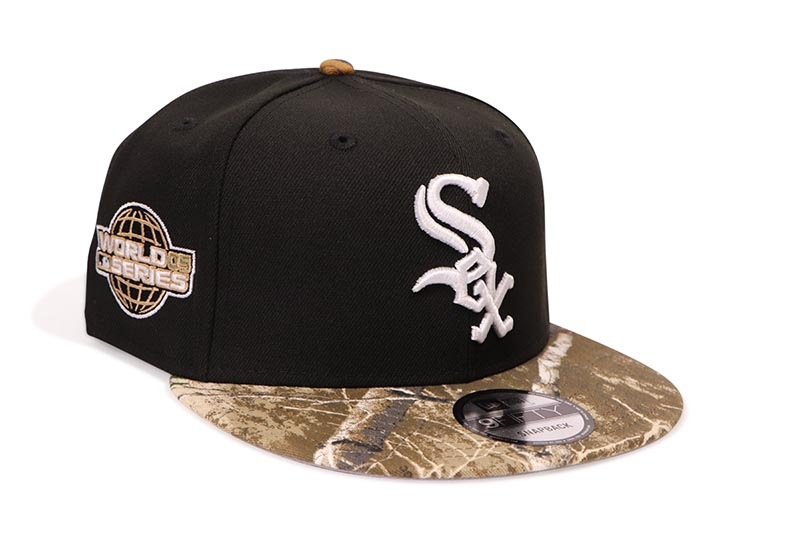 NEW ERA CHICAGO WHITE SOX 9FIFTY SNAPBACK CAP (2005 WORLD SERIES SIDE PATCH/GREY UNDER VISOR/BLACK REALTREE CAMO)