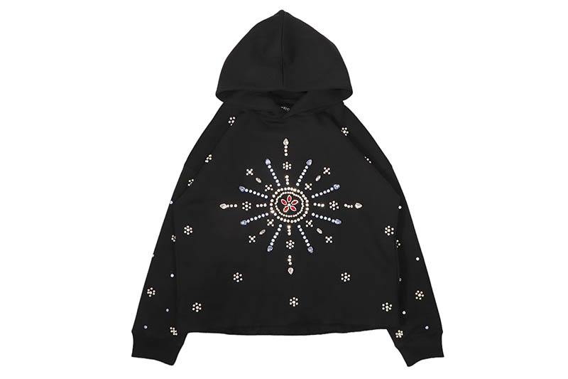 FOCUS STARBURST CRYSTAL HOODIE (80772:BLACK)