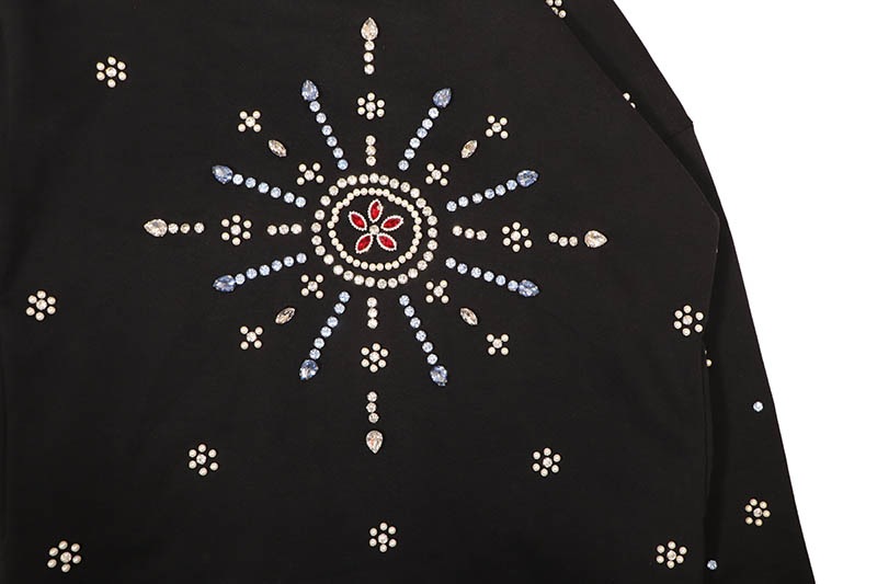 FOCUS STARBURST CRYSTAL HOODIE (80772:BLACK)