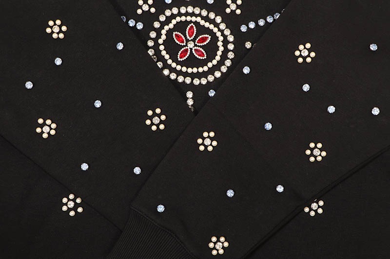 FOCUS STARBURST CRYSTAL HOODIE (80772:BLACK)