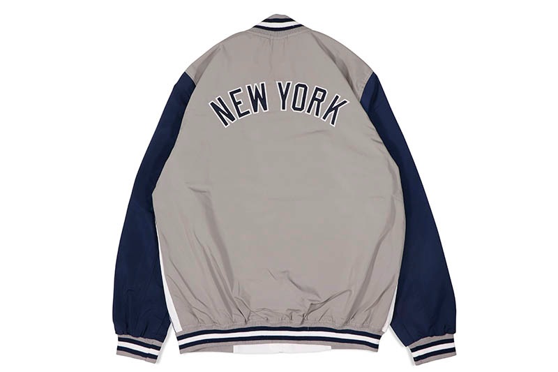 JH Design NEW YORK YANKEES AUTHENTIC STRIPES ZIP JACKET (YAN9N3UNI3:GRY-NVY)