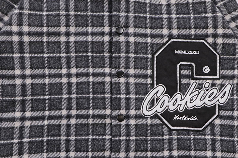 COOKIES LS FLANNEL SHIRT WITH HOOD (BLACK) CM244WLT01