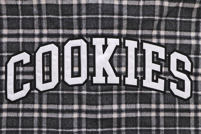 COOKIES LS FLANNEL SHIRT WITH HOOD (BLACK) CM244WLT01