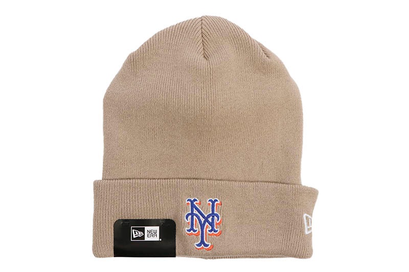 NEW ERA NEW YORK METS BASIC COTTON CUFF KNIT (BEIGE) 14109626