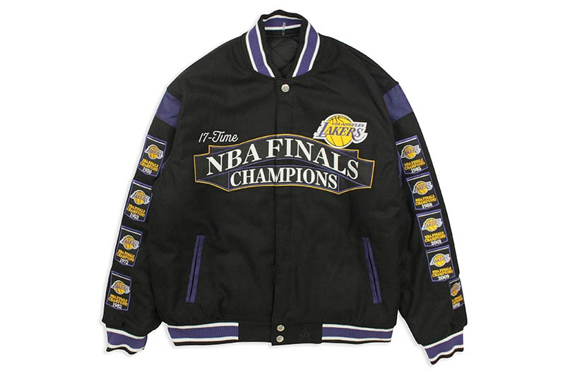 JH Design LA LAKERS 17-TIMES NBA FINALS CHAMPIONS REVERSIBLE JACKET (LAK103BAN0:BLACK)