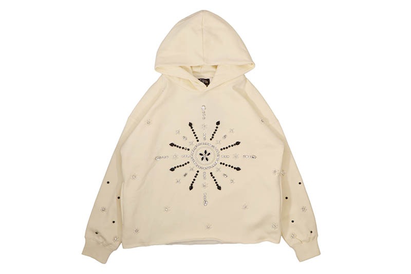 FOCUS STARBURST CRYSTAL HOODIE (80772:IVORY)