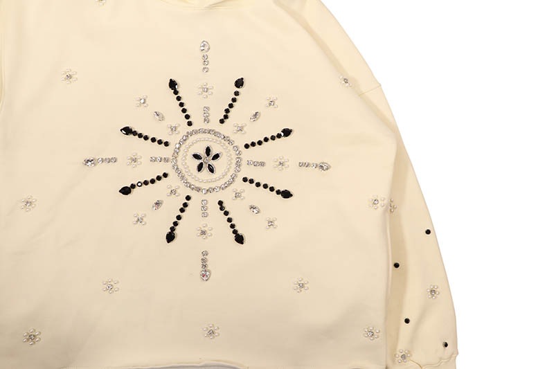 FOCUS STARBURST CRYSTAL HOODIE (80772:IVORY)