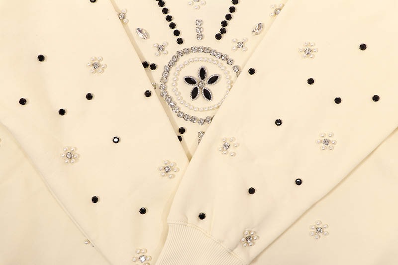 FOCUS STARBURST CRYSTAL HOODIE (80772:IVORY)