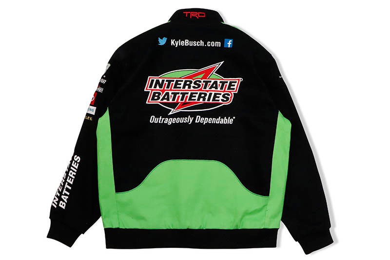 JH Design KYLE BUSCH INTERSTATE BATTERIES 2021 NASCAR TWILL JACKET (KY303IB21:BLACK)