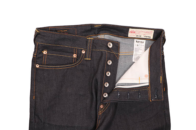 EVISU SEAGULL PRINT POCKETS REGULAR FIT JEANS #2020 (2EAHTM5JE123320DN:RAW INDIGO)