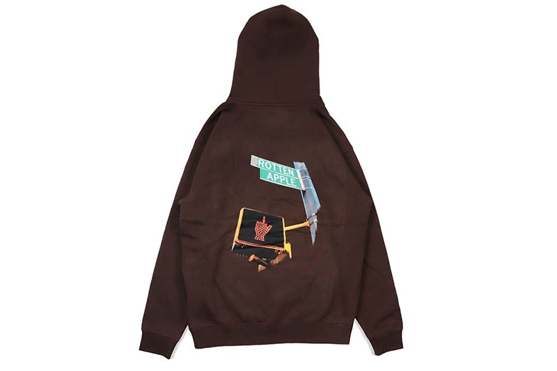 CLASSIC MATERIAL NY ROTTEN APPLE HOODIE (BROWN)