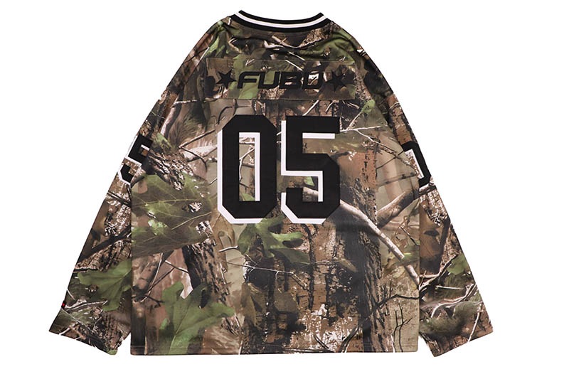 FUBU REAL TREE HOCKEY SHIRTS (FAM-52711:BROWN)