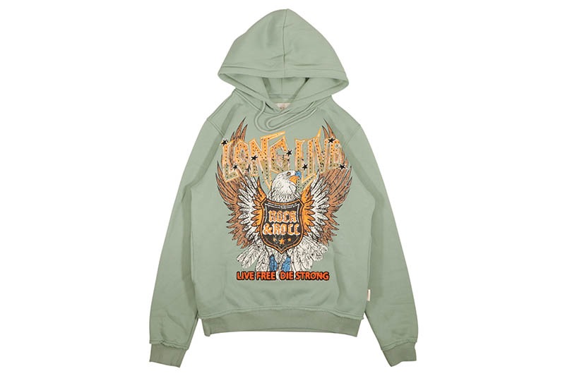 LAST PROJECT LONG LIVE FLEECE PULLOVER HOODIE (LPH265:SMOKE GREEN)