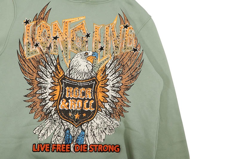 LAST PROJECT LONG LIVE FLEECE PULLOVER HOODIE (LPH265:SMOKE GREEN)