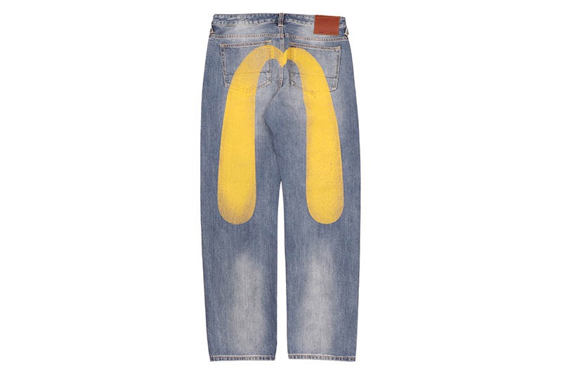 EVISU YELLOW DAICOCK PRINT REGULAR FIT JEANS #2020 (2EAHTM5JE124720DN:INDIGO)