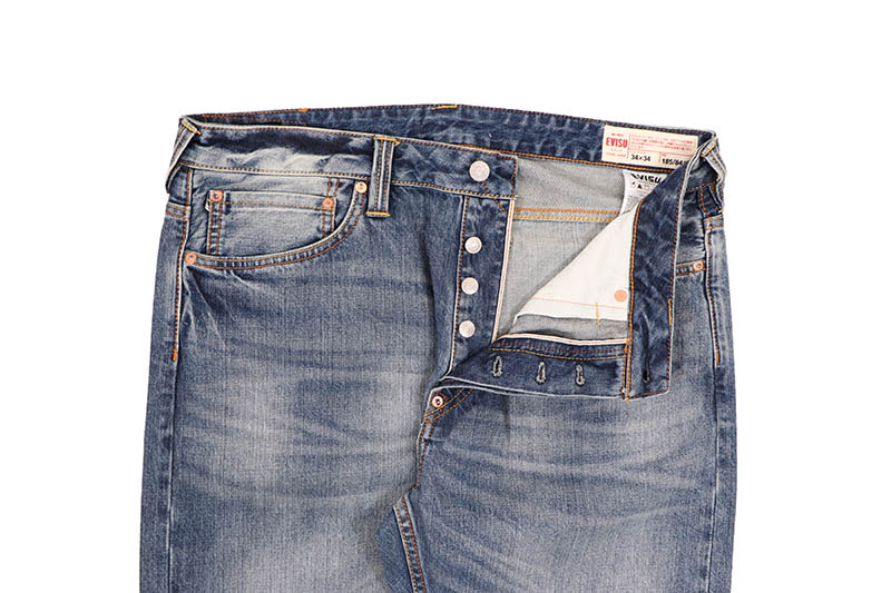 EVISU YELLOW DAICOCK PRINT REGULAR FIT JEANS #2020 (2EAHTM5JE124720DN:INDIGO)