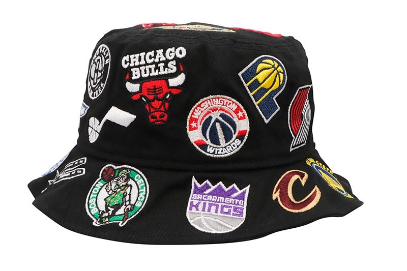 NEW ERA TEAM LOGO ALLOVER NBA BUCKET HAT (BLACK) 14109614