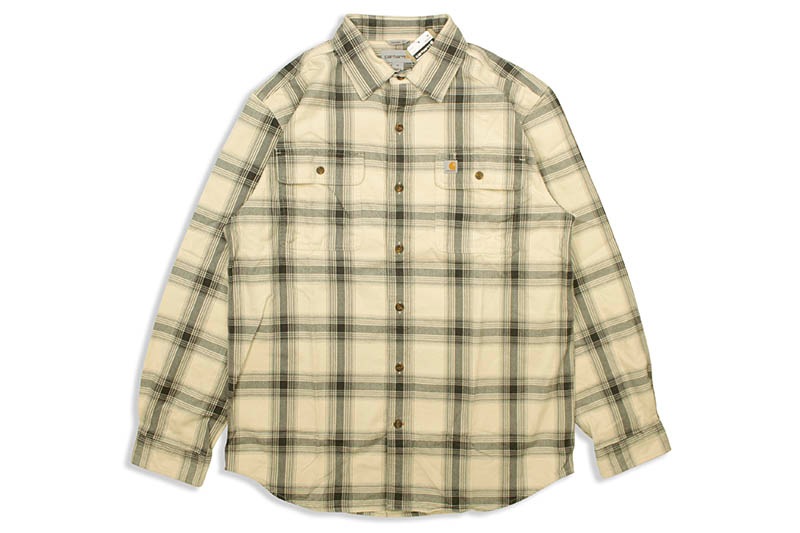 Carhartt ORIGINAL FIT FLANNEL L/S PLAID SHIRT (104451/121:OYSTER WHITE)