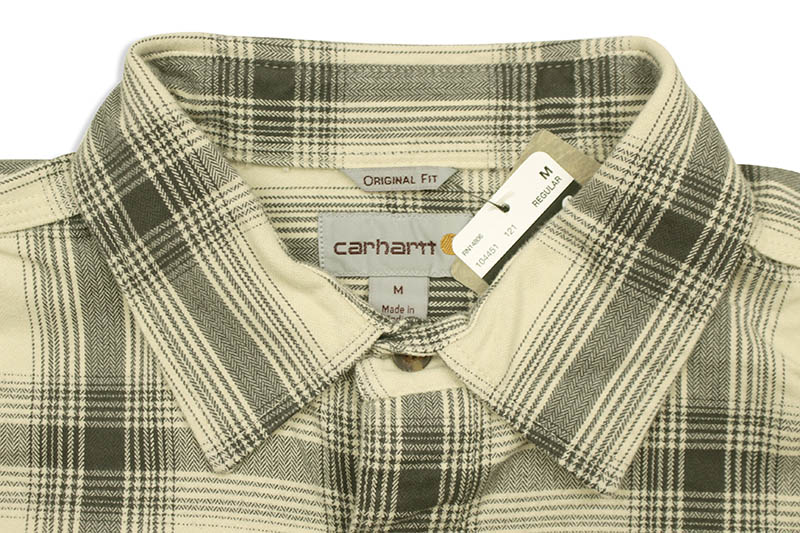 Carhartt ORIGINAL FIT FLANNEL L/S PLAID SHIRT (104451/121:OYSTER WHITE)