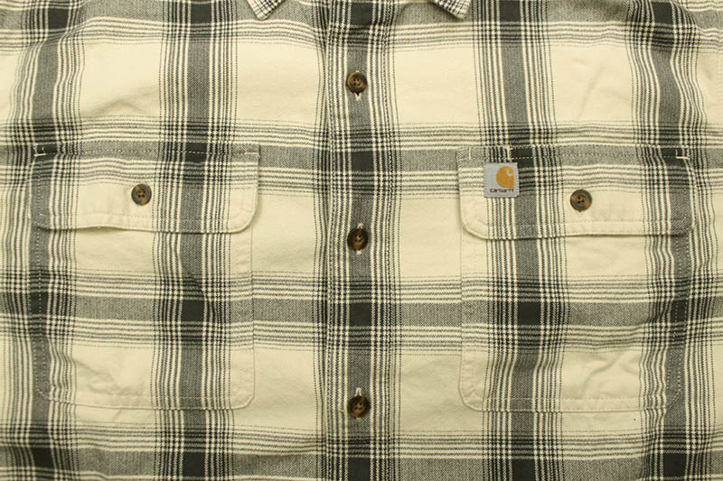 Carhartt ORIGINAL FIT FLANNEL L/S PLAID SHIRT (104451/121:OYSTER WHITE)