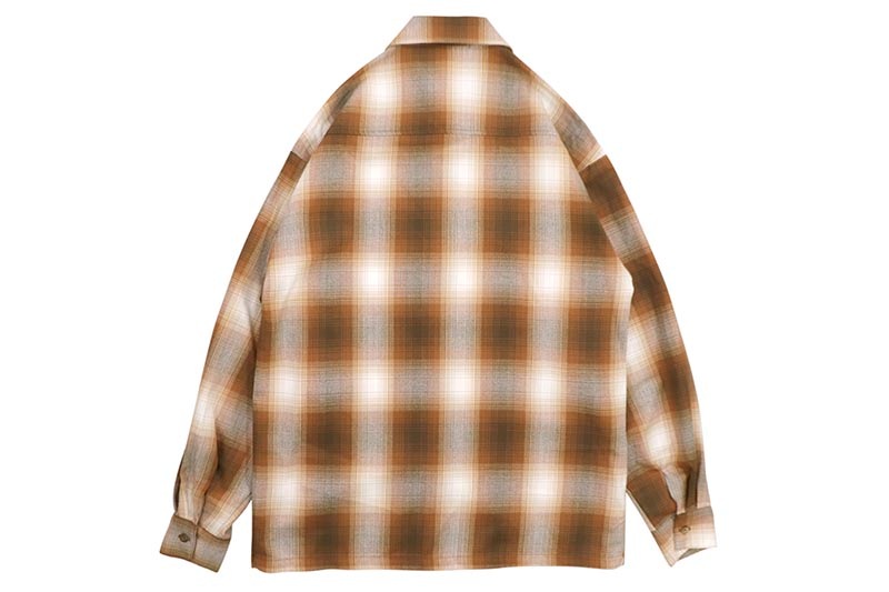 CALTOP PLAID FLANNEL LONG SLEEVE SHIRT (#2000:CARAMEL)