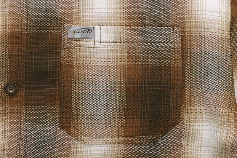 CALTOP PLAID FLANNEL LONG SLEEVE SHIRT (#2000:CARAMEL)