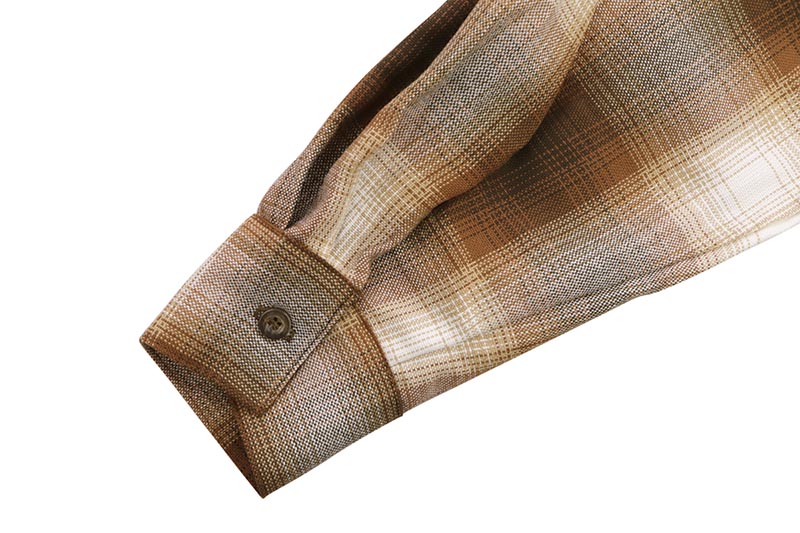 CALTOP PLAID FLANNEL LONG SLEEVE SHIRT (#2000:CARAMEL)