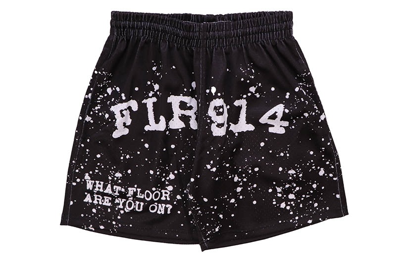 FLOOR 914 JET BLACK SPLATTER SHORTS