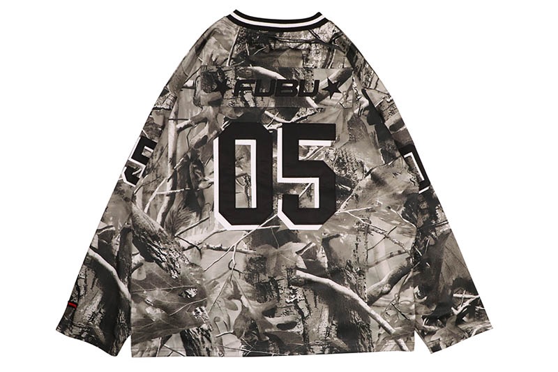 FUBU REAL TREE HOCKEY SHIRTS (FAM-52711:GRAY)
