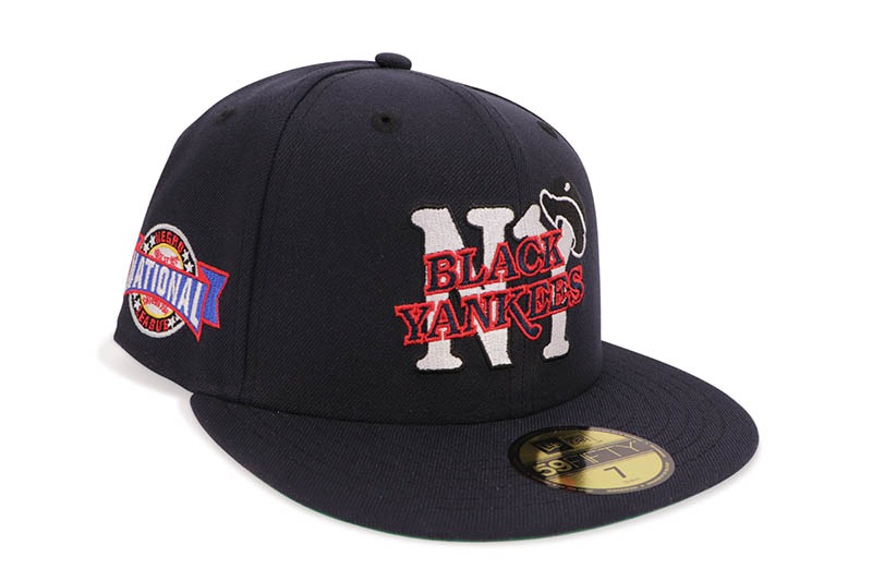 NEW ERA NEW YORK BLACK YANKEES 59FIFTY FITTED CAP (NATIONAL NEGRO LEAGUE SIDE PATCH/KELLY UNDER VISOR/NAVY) 70947809
