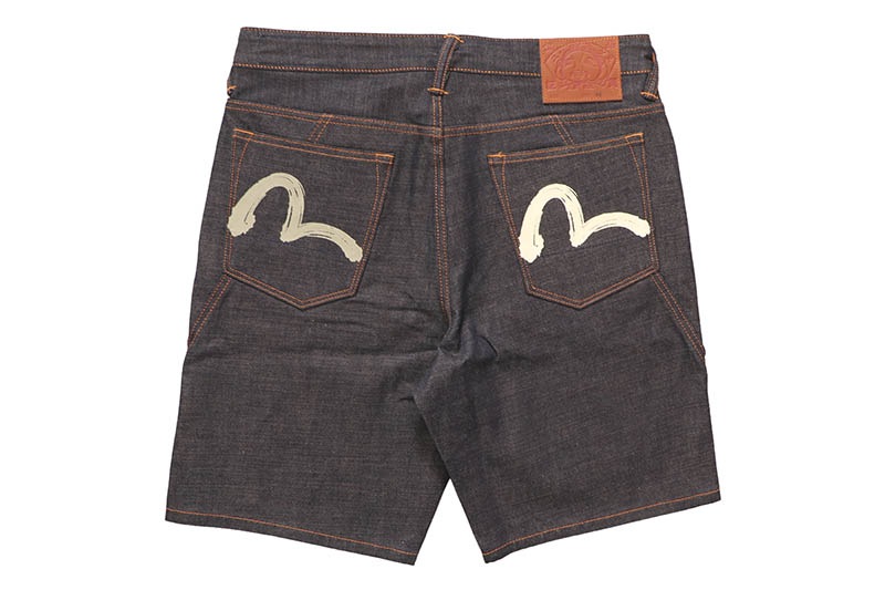 EVISU SEAGULL PRINTED POCKET DENIM SHORTS (2ESHTM6DS1058:RINSED INDIGO)